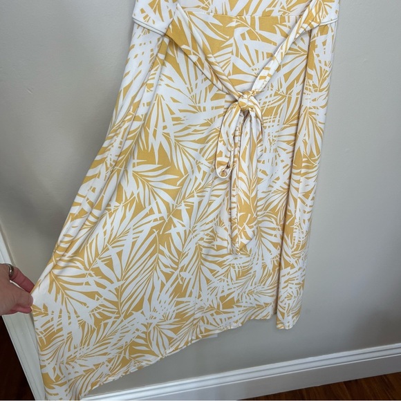 Merona Yellow and White Leaf Print Below the Knee Midi Dress size XXL - Picture 11 of 11